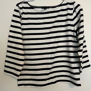 J. Crew Black and White Striped Blouse